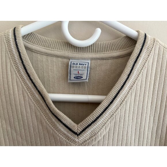 Old Navy Vintage Y2K Ribbed V-Neck Long Sleeve Sweater (Men’s L) NWT - Picture 6 of 11